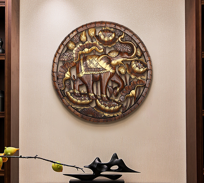 Decoración de Pared Elefante Tailandés en Madera Maciza - Image 10