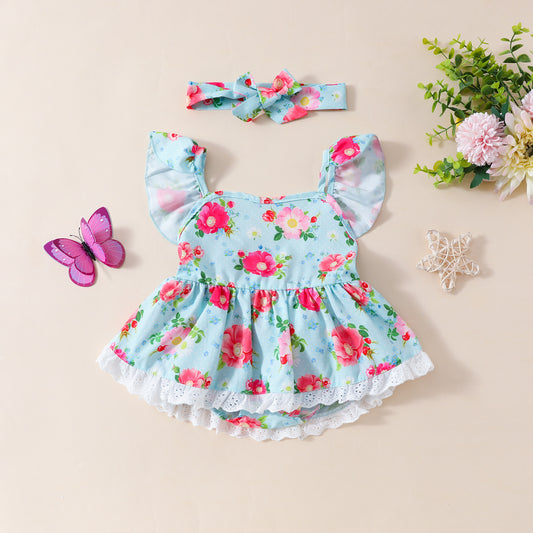 Mameluco Floral para Bebé - Conjunto Elegante para Niña