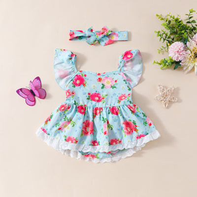 Mameluco Floral para Bebé - Conjunto Elegante para Niña