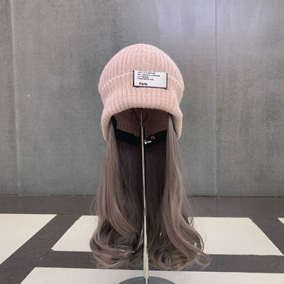 Gorro Tejido con Peluca Rizada para Otoño e Invierno - Image 3