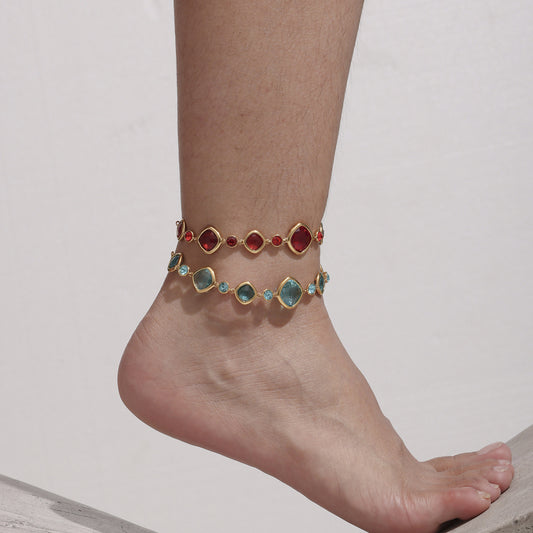 Pulsera de Tobillo Dorada 18k Lujo Playa - Joyería Elegante para Pie - Image 2