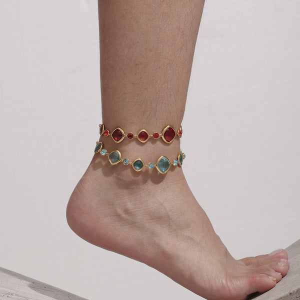 Pulsera de Tobillo Dorada 18k Lujo Playa - Joyería Elegante para Pie