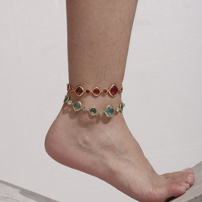 Pulsera de Tobillo Dorada 18k Lujo Playa - Joyería Elegante para Pie - Image 2