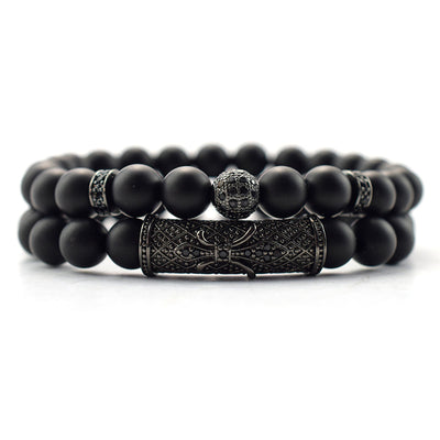 Pulsera de Piedra Natural Estilo Étnico con Corona Hao - Image 7