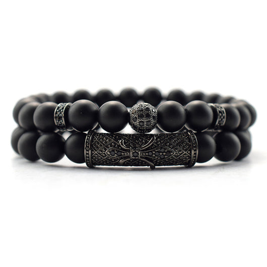 Pulsera de Piedra Natural Estilo Étnico con Corona Hao - Image 7
