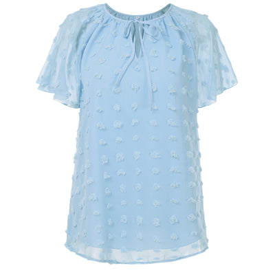 Blusa de Lunares en Gasa Manga Corta para Mujer - Image 7