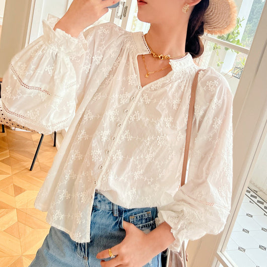 Blusa Manga Larga con Diseño Sofisticado para Mujer