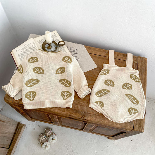 Conjunto de Dos Piezas Infantil con Diseño Hojas Jacquard - Image 8