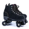 Patines de Cuatro Ruedas en Cuero Negro - Doble Fila