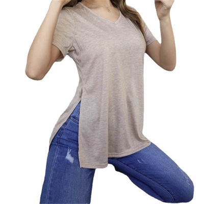 Blusa Casual con Escote V y Abertura Lateral - Image 10