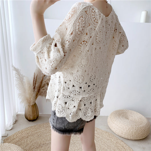 Suéter Calado Elegante con Diseño Hueco - Blusa Pullover Moderna - Image 3