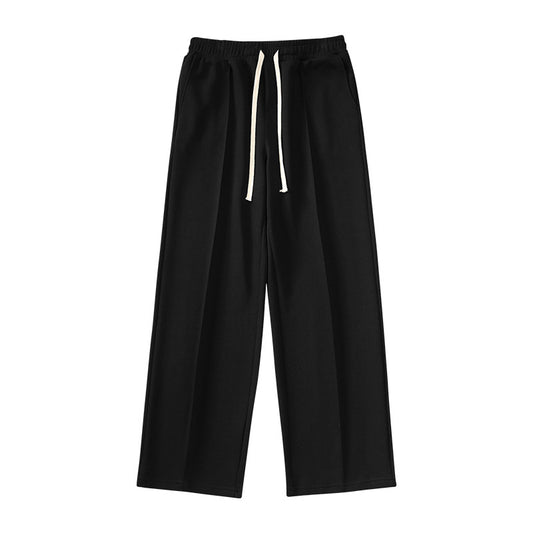 Pantalón Ancho Recto con Pliegues Cosidos - Estilo Urbano Desenfadado - Image 2