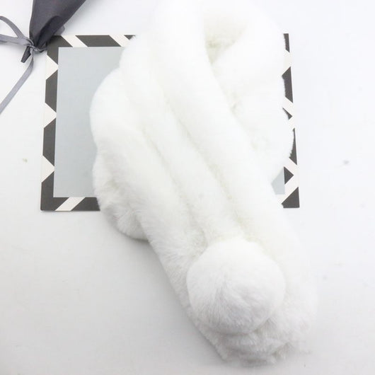 Bufanda de Piel de Conejo Invierno Coreano para Mujer - Image 6