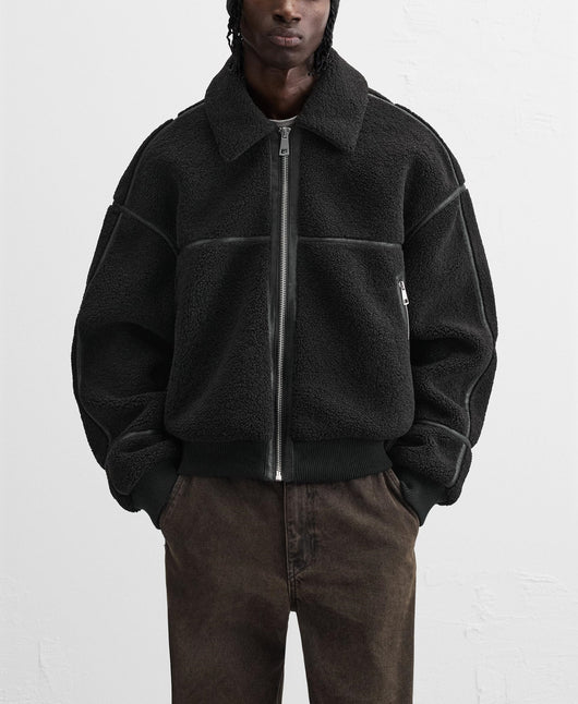 Chaqueta Polar Casual con Solapa para Hombre - Image 3