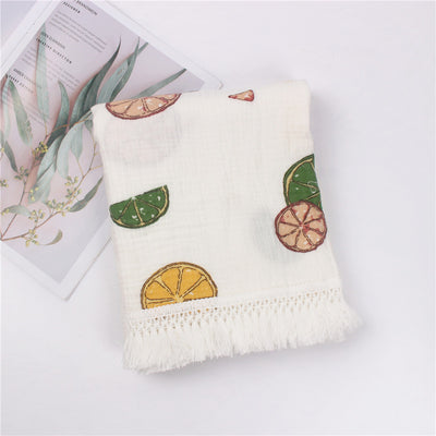 Manta de Algodón Estampada con Flecos para Bebé - Image 36