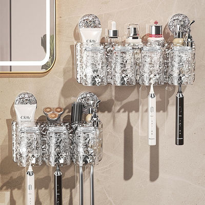 Set de Cepilleros de Pared con Ventosa - Diseño Moderno sin Perforaciones