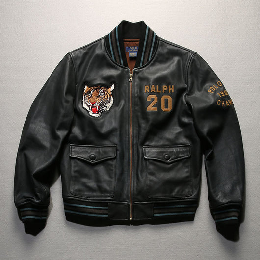 Chaqueta de Cuero para Hombre con Cuello Mao - Estilo Casual Deportivo - Image 9
