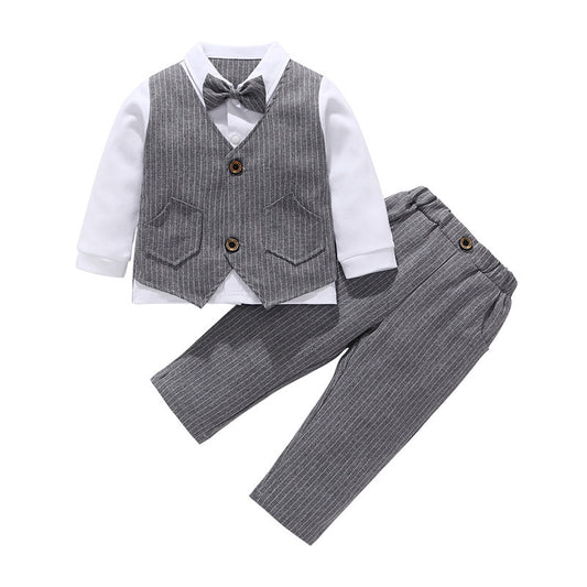 Traje Caballero Tres Piezas Chaleco Manga Larga Otoño Invierno