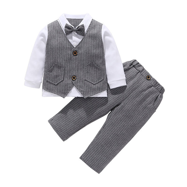 Traje Caballero Tres Piezas Chaleco Manga Larga Otoño Invierno