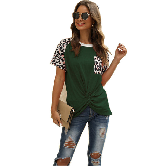 Blusa Estampado Leopardo Manga Corta para Mujer - Image 6