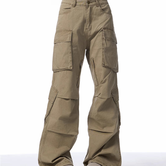 Pantalones Cargo Retro Sueltos con Múltiples Bolsillos