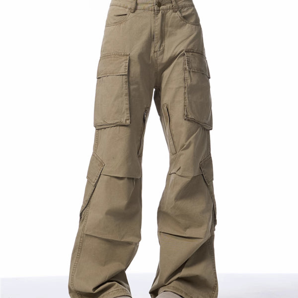Pantalones Cargo Retro Sueltos con Múltiples Bolsillos