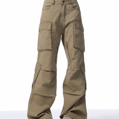 Pantalones Cargo Retro Sueltos con Múltiples Bolsillos