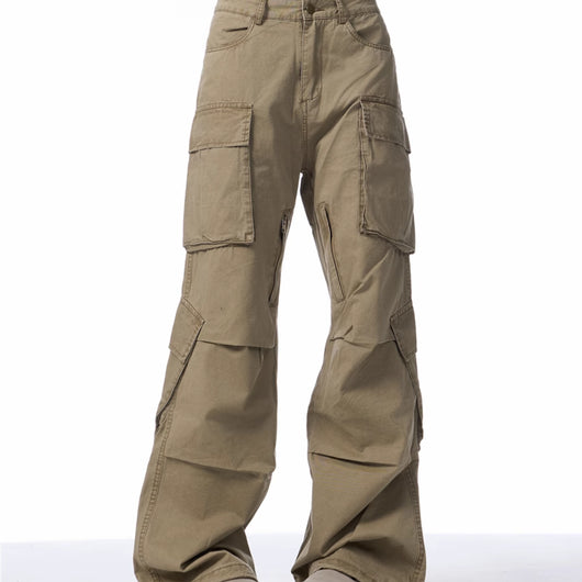 Pantalones Cargo Retro Sueltos con Múltiples Bolsillos