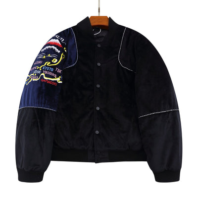 Chaqueta de Béisbol Terciopelo Bordado - Abrigo de Algodón Premium - Image 3