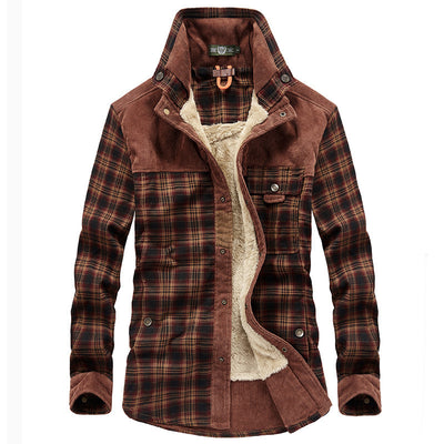 Camisa Cuadros Térmica Forrada para Hombre - Abrigo Business Casual - Image 5
