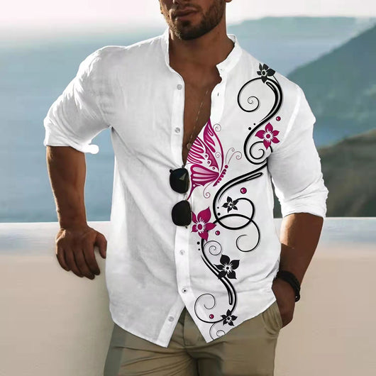 Camisa Estampada de Manga Larga para Hombre - Image 3