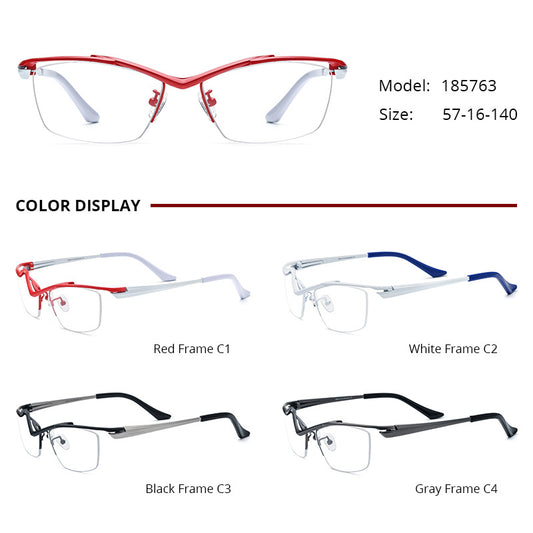 Gafas para Miopía Montura Cuadrada Semiarmazón para Mujer - Image 2