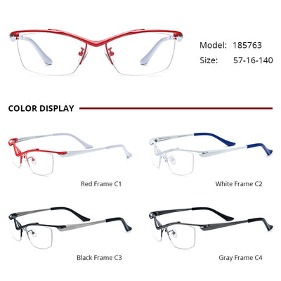 Gafas para Miopía Montura Cuadrada Semiarmazón para Mujer - Image 2
