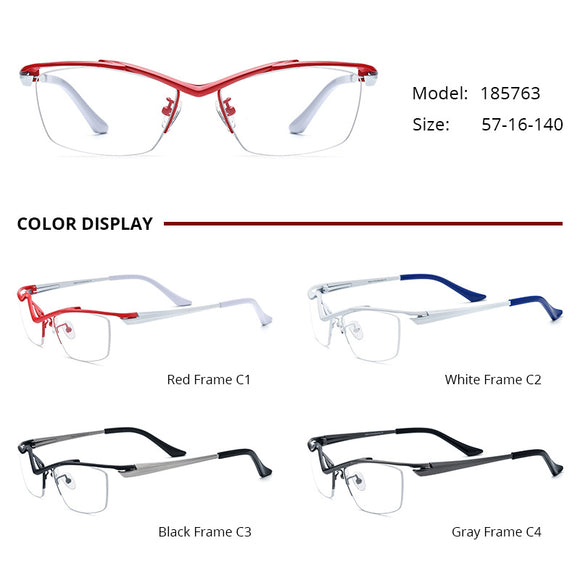 Gafas para Miopía Montura Cuadrada Semiarmazón para Mujer