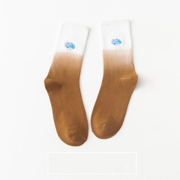 Calcetines Medianos para Mujer con Bordado Tie-Dye Colorido - Image 2