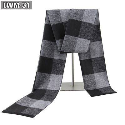 Bufanda de Cachemira Cuadros Hombre Estilo Europeo para Otoño e Invierno - Image 35