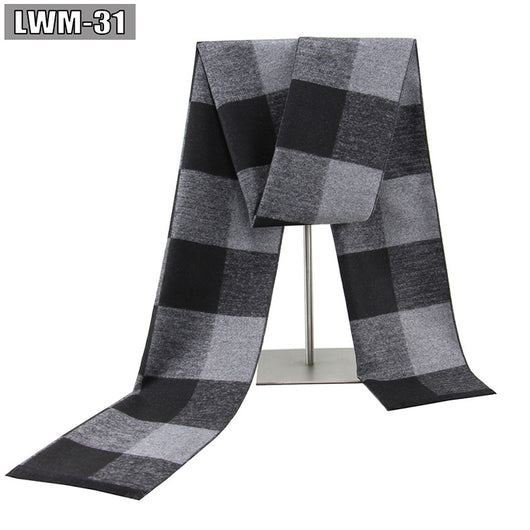 Bufanda de Cachemira Cuadros Hombre Estilo Europeo para Otoño e Invierno - Image 35