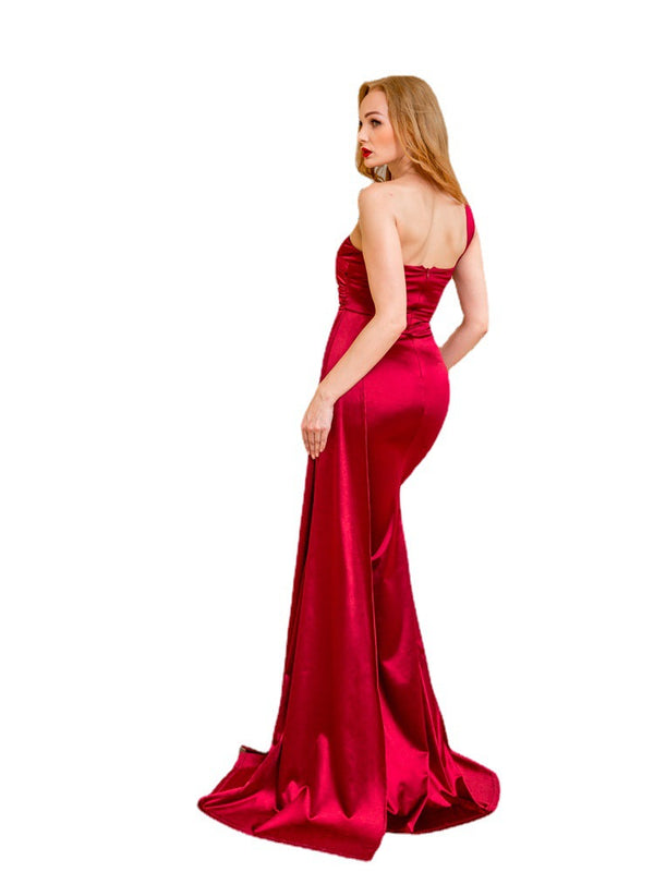 Vestido de Fiesta Asimétrico con Hombro Descubierto - Image 2