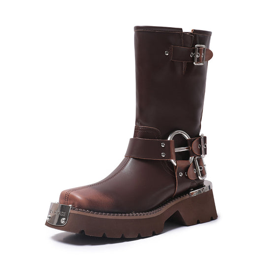 Botas Vaqueras Marrones con Tacón Elevador - Estilo Western Versátil - Image 4