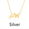 Butterfly pendant letter necklace Plateado H
