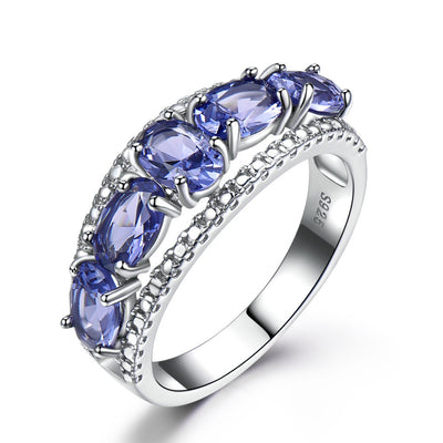 Anillo de Zafiro Tanzanita en Forma de Gota - Image 3