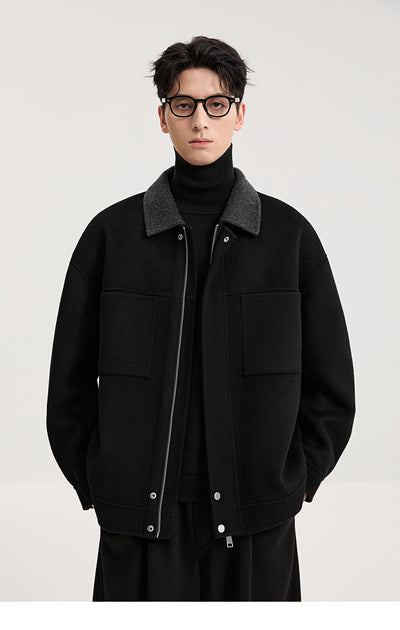 Chaqueta de Lana Doble Faz con Cuello de Lana de Cordero Premium - Image 25