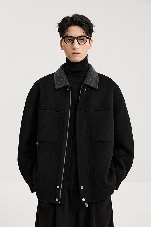 Chaqueta de Lana Doble Faz con Cuello de Lana de Cordero Premium - Image 25