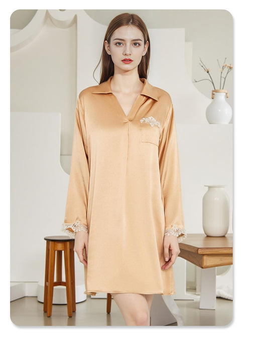 Camisón de Seda Mulberry para Mujer - Pijama Holgado y Fresco - Image 8