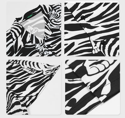 Camisa Hombre Rayas Tigre Manga Corta Suelta - Image 10