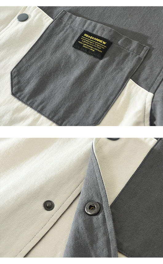 Playera Suelta Patchwork Retro para Hombre - Estilo Versátil y Casual - Image 10