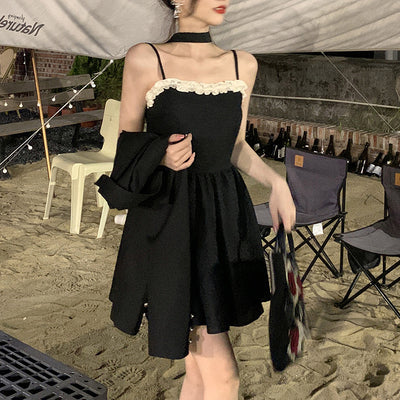Falda Negra Midi con Cintura Ajustada y Lazo - Image 10