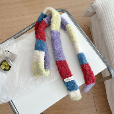Bufanda Larga Retro Arcoíris Tejida con Diseño Elegante y Corte Slim - Image 22
