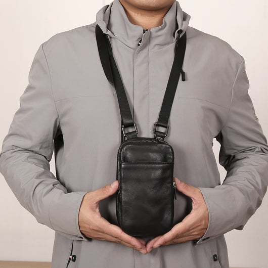 Bolsa de Cuero Cruzada para Hombre - Estilo Oblicuo
