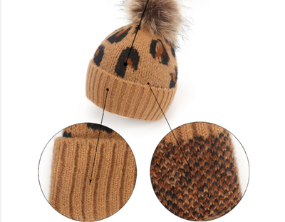 Gorro de Punto Mohair Infantil Estampado Leopardo - Image 10